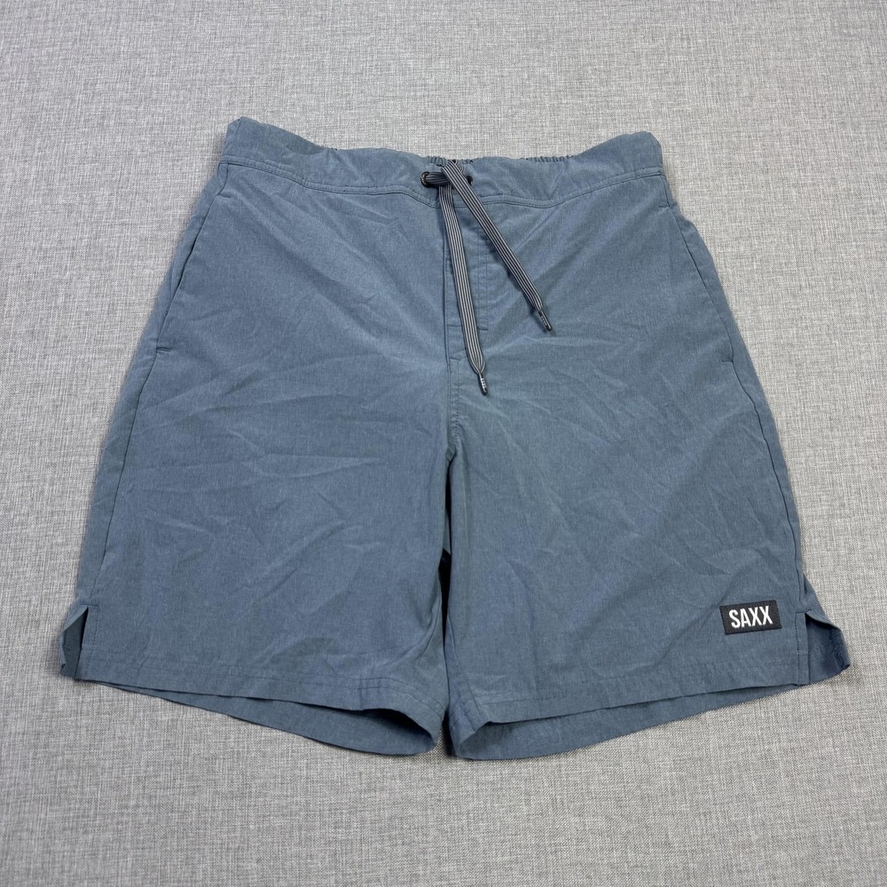 SAXX Sport 2 Life 2N1 Ballpark Pouch Gym Shorts Mens Small Blue Lined 7 Inseam